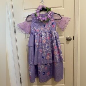 Encanto Isabella costume with floral wreath (7-8y)